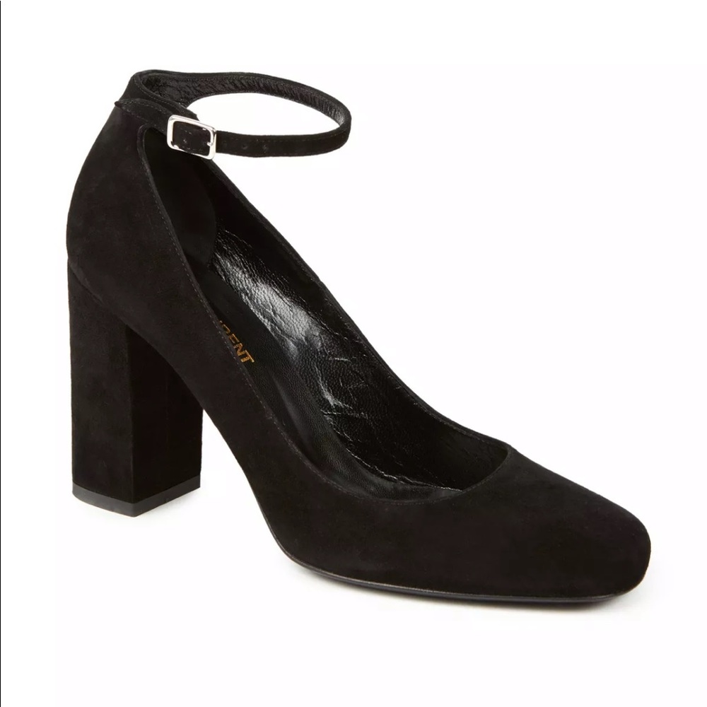 Saint Laurent (YSL) Black Suede Pumps